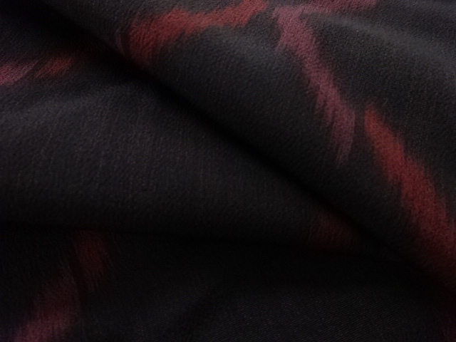  大正ロマン　網目模様織り出しお召着物